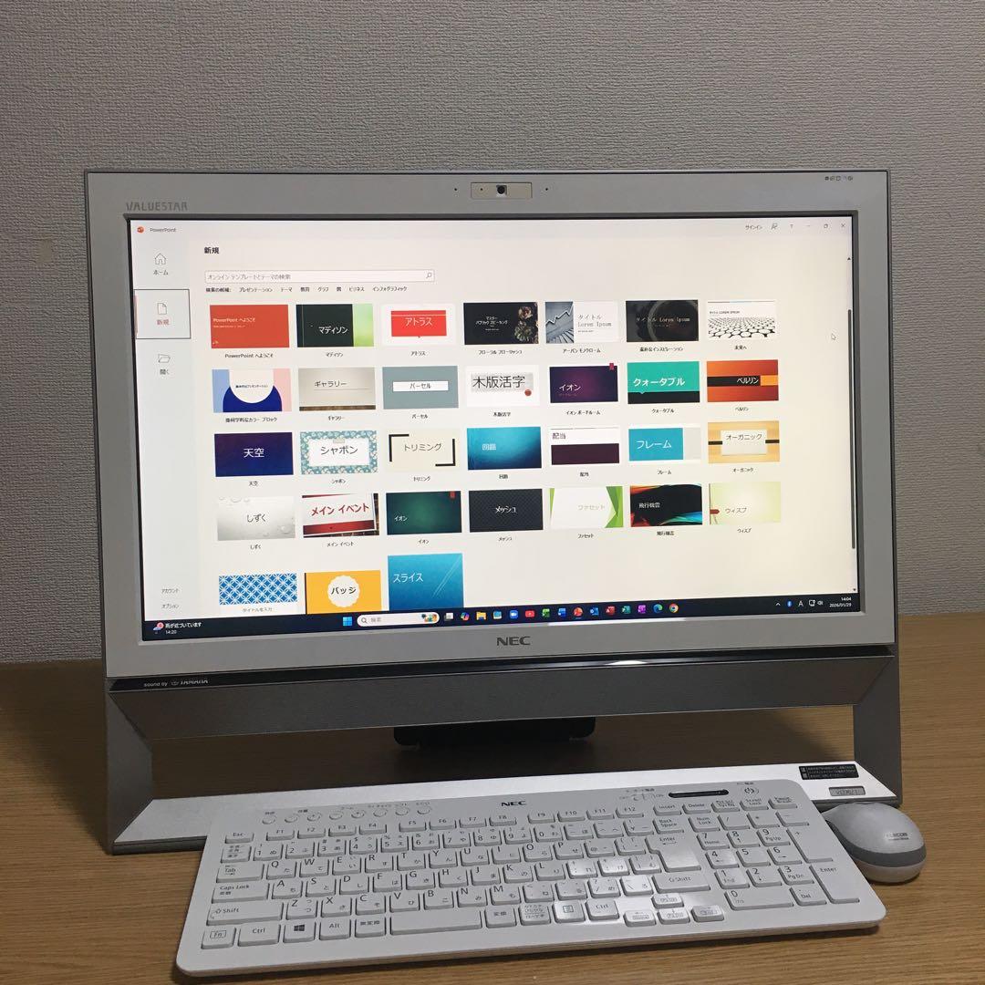 NEC Win11 地デジ 21.5' 8Gメモリ SSD カメラ Wi-Fi