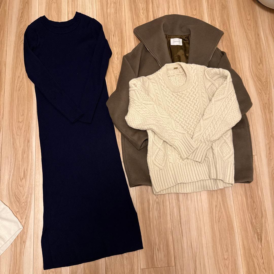 合計9点 ランバンオンブルー ファー付き ポンチョコート 38 ベージュ