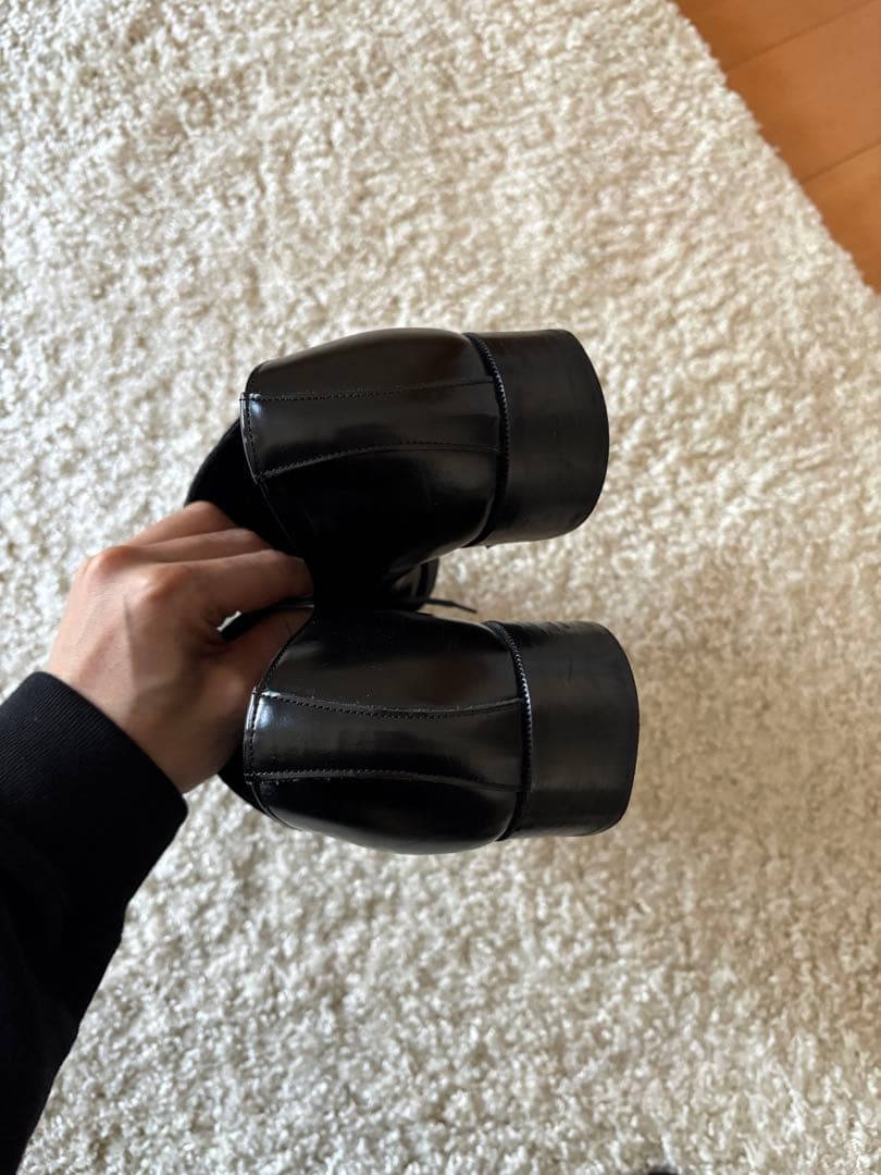 アデロ〈6cmUP シークレットシューズ〉ストレートチップ／黒　26cm