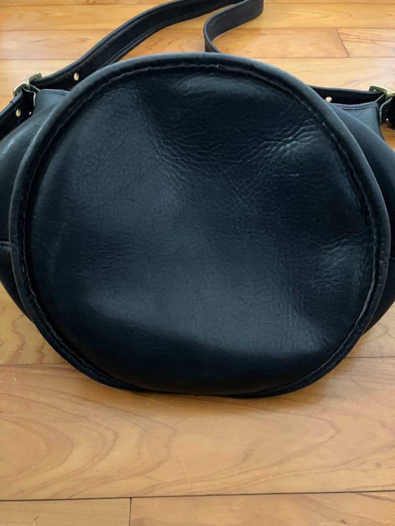 90年代　オールドコーチ　バケツ　黒レザーショルダーバッグ