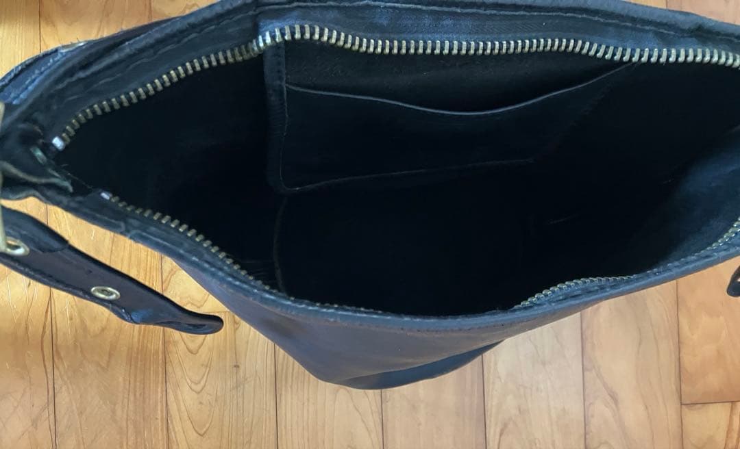 90年代　オールドコーチ　バケツ　黒レザーショルダーバッグ