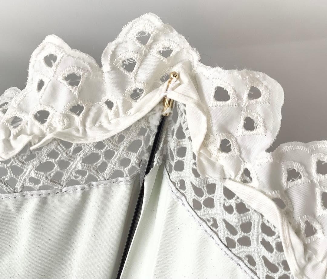 新品★ポロラルフローレン★エンブロイダリーフリル晴雨兼用2段折りたたみ傘日傘★白