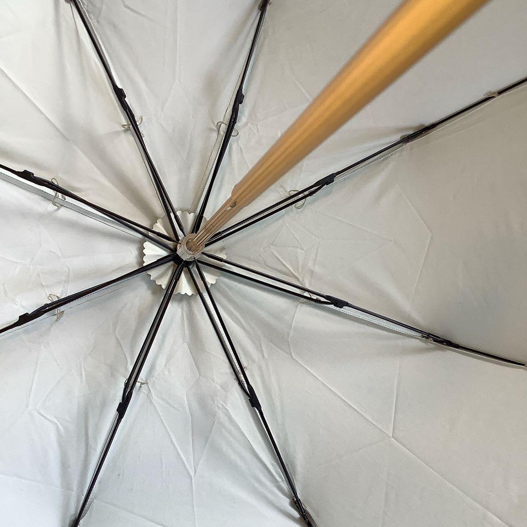新品★ポロラルフローレン★エンブロイダリーフリル晴雨兼用2段折りたたみ傘日傘★白