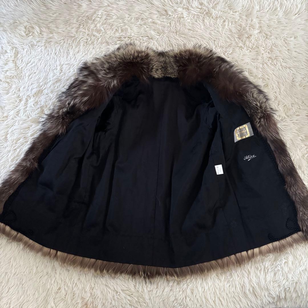 ボリューム◎SAGA FOX 毛皮コート シルバーフォックス 金サガ 11号