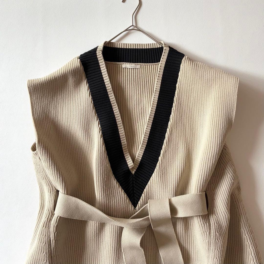 LE PHIL　ルフィル　2024年　スポンディッシュラインニット　ジレ　ベスト