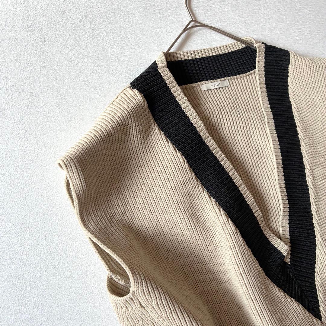 LE PHIL　ルフィル　2024年　スポンディッシュラインニット　ジレ　ベスト