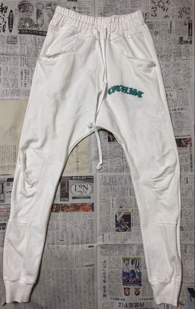 CVTVLISTカタリスト名古屋別注USUALジップパンツ　ホワイト×ターコイズ