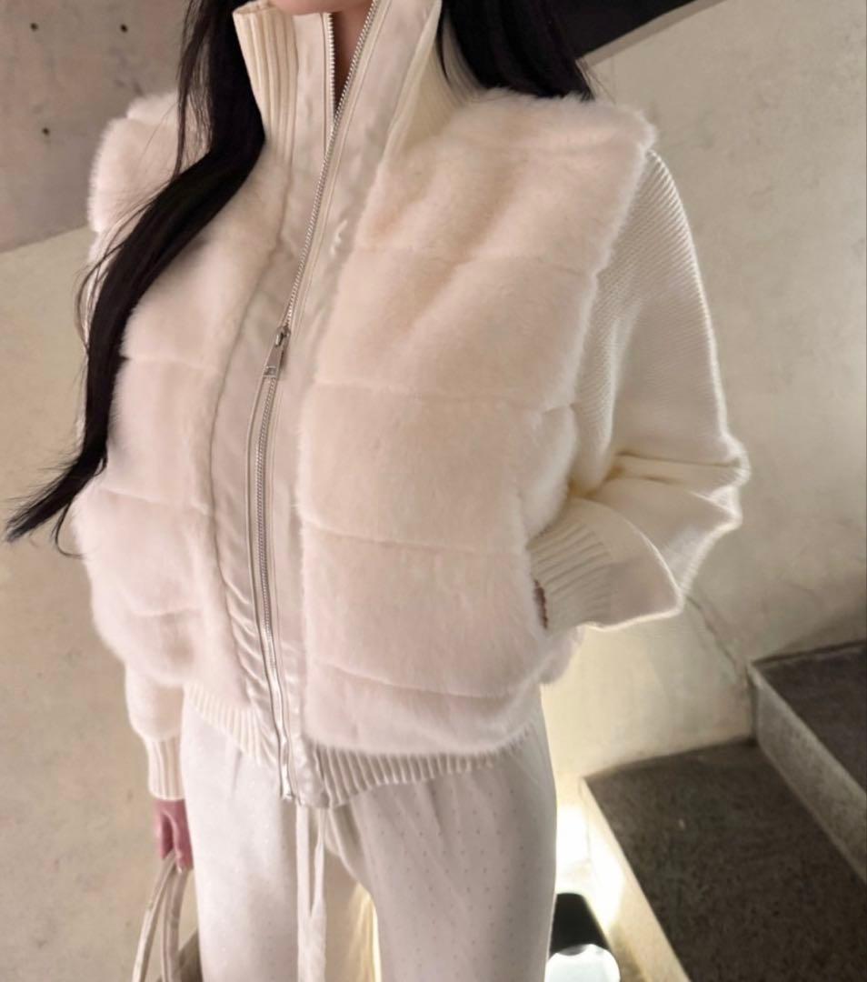 DHOLIC 2WAYニットスリーブエコファーダウンジャンパー