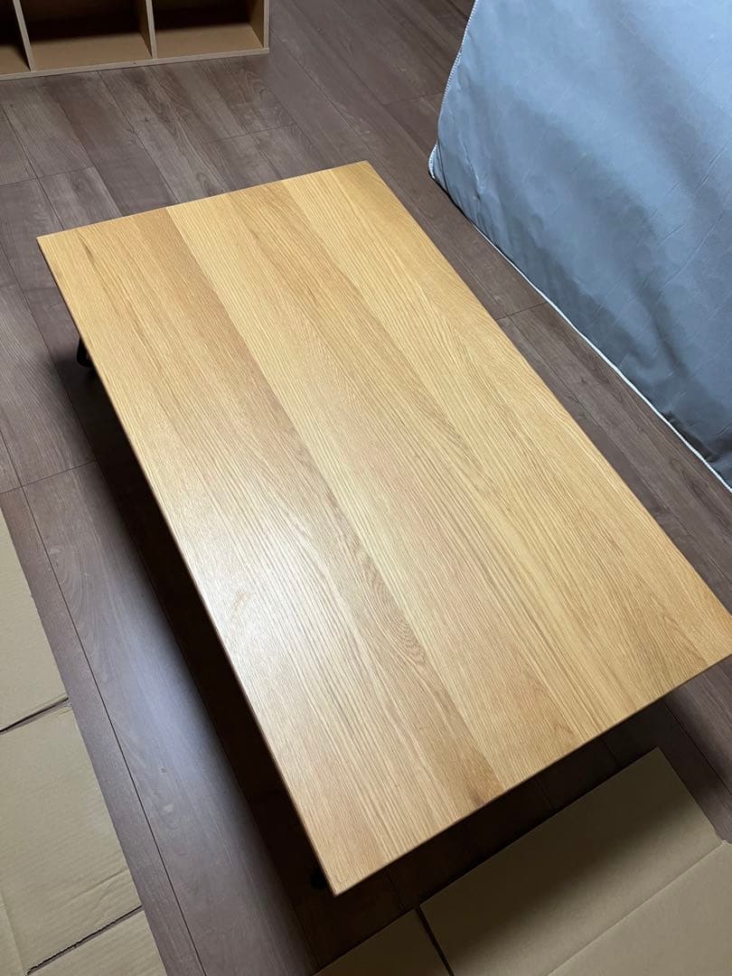 【無印良品　オーク材】木製折りたたみテーブル（ロータイプ）
