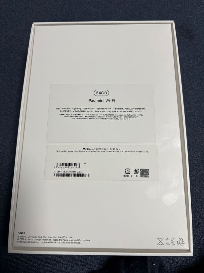 【ジャンク品】iPad mini 64GB第5世代 画面ひび割れ 箱、付属品付