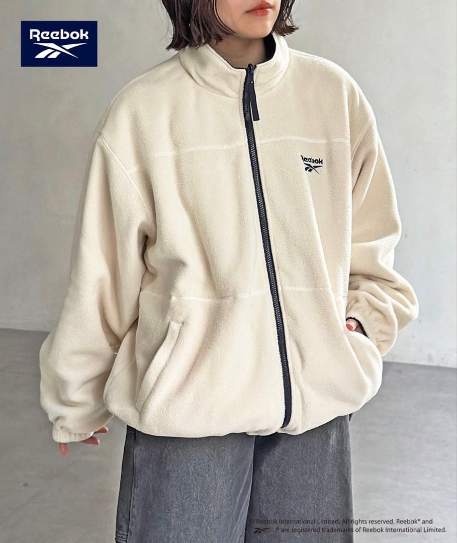 Reebok リバーシブルジャンパー ネイビー×ホワイト