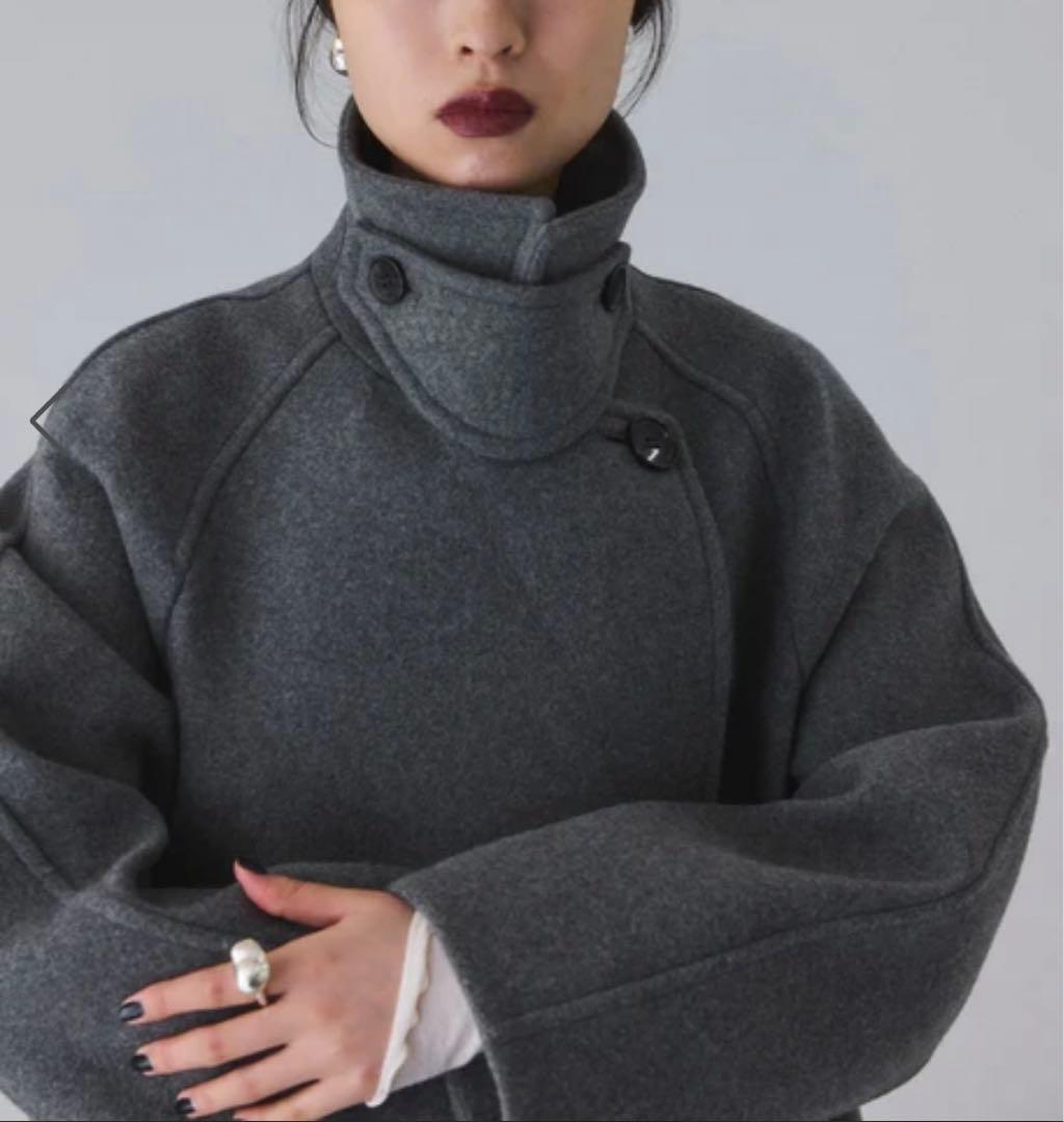 れ*す様 アダムエロぺ　ウールボンディングミドルコート　グレー　新品