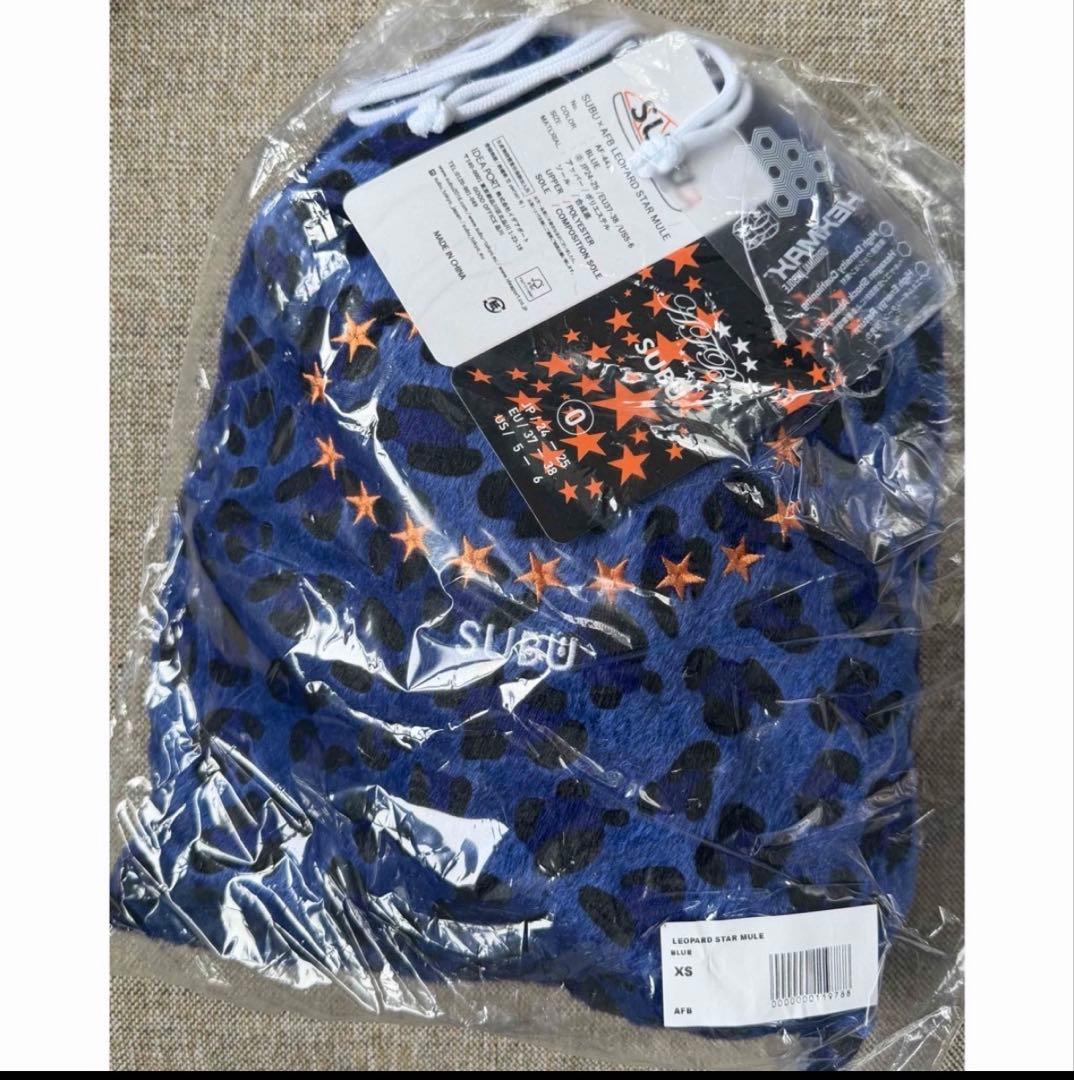 afb × SUBU LEOPARD STAR MULE 青 スブ レオパード