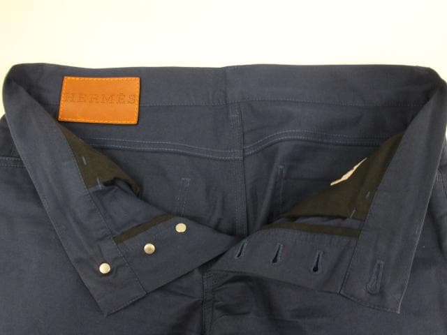▲エルメス セリエボタン コットン チノ ネイビー Mサイズ
