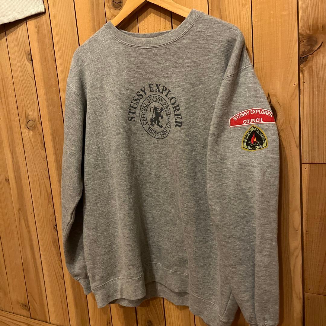 OLD STUSSY EXPLORER グレー スウェット紺タグ