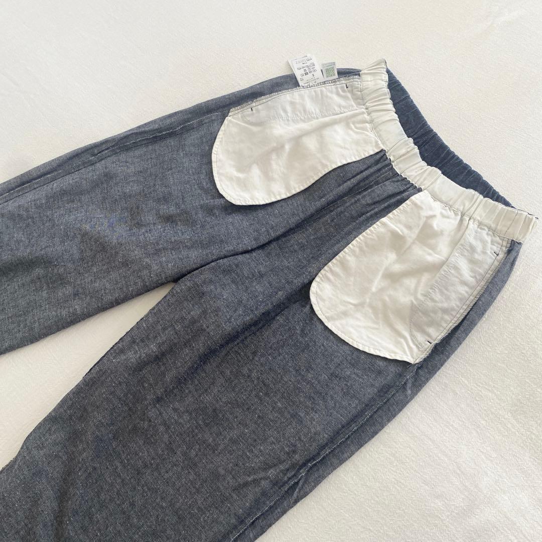 かぐれ⟡.綿麻デニムイージーパンツ コットンリネンインディゴ日本製