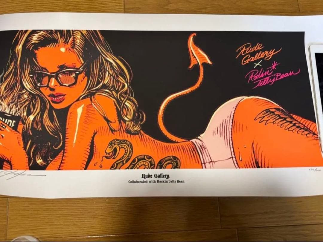 ロッキンジェリービーン RUDE GALLERY シルクスクリーンポスター 正規