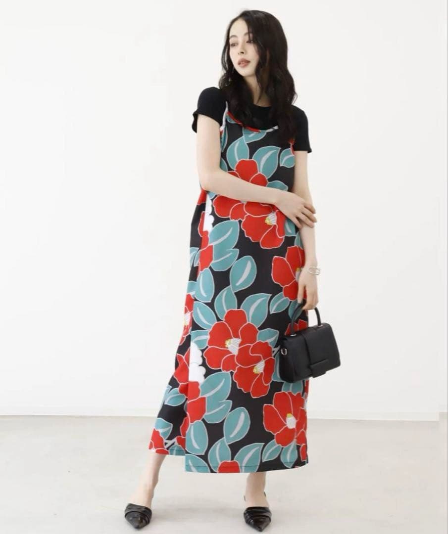 ワンピース浴衣3点セット（キャミワンピース＋羽織り＋兵児帯）　Mサイズ