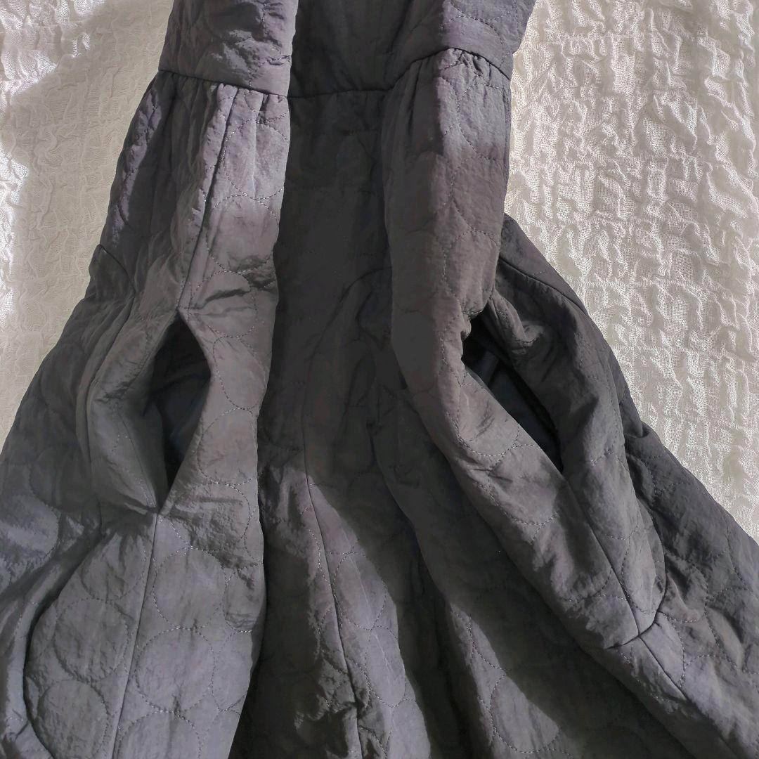 【極美品】UN3D. キルティングキャミワンピース 　38 ボリューム ブラック