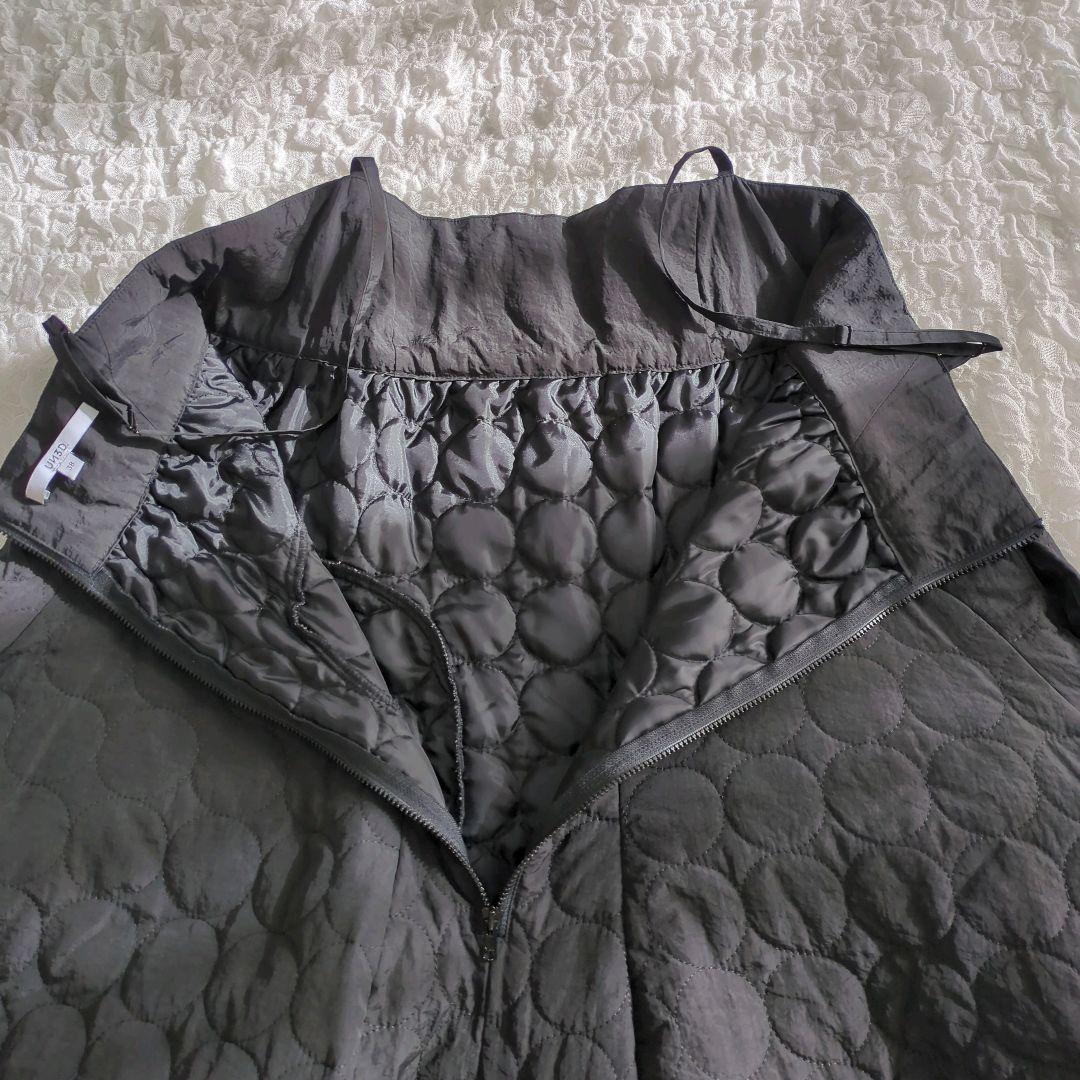 【極美品】UN3D. キルティングキャミワンピース 　38 ボリューム ブラック