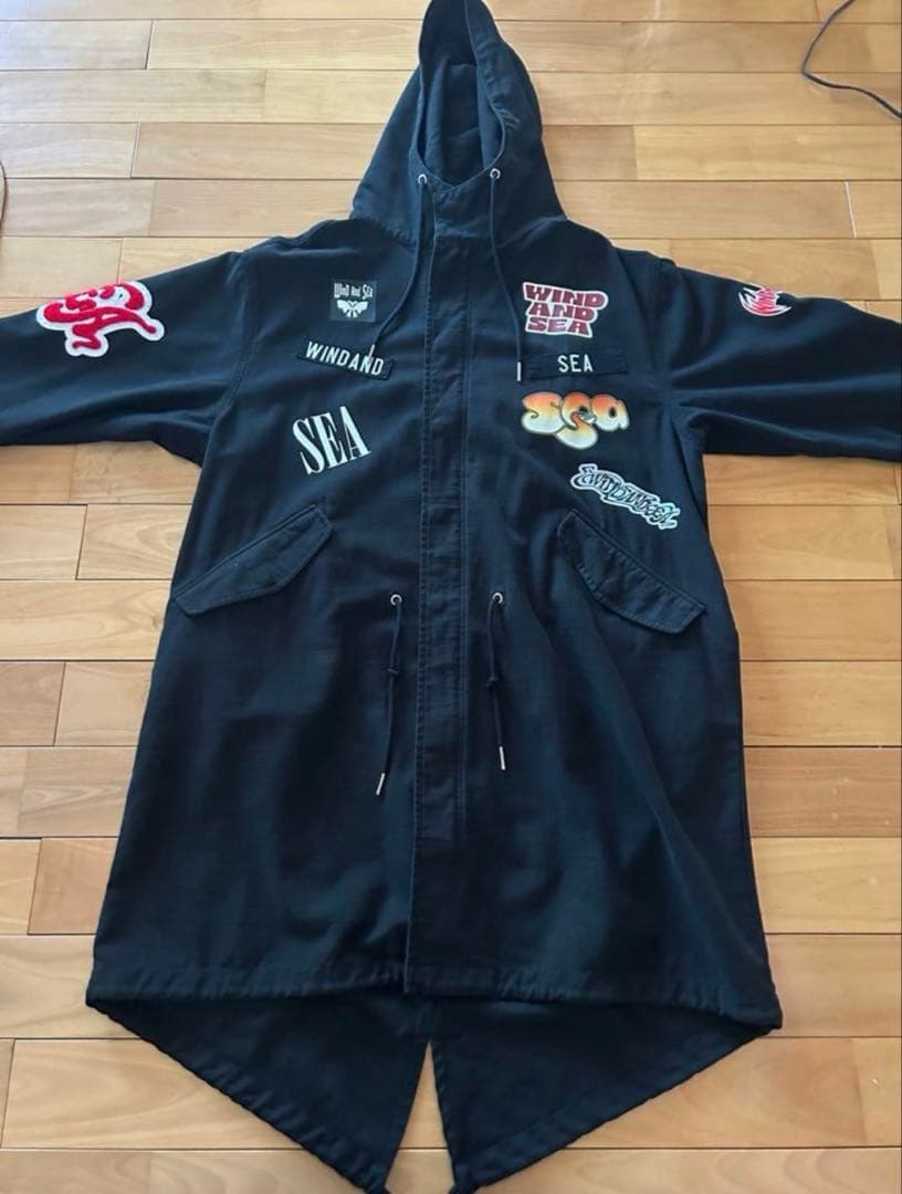 再再値下げ！WIND AND SEA ブラックモッズコート　希少XL