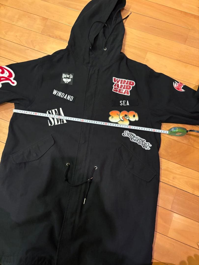 再再値下げ！WIND AND SEA ブラックモッズコート　希少XL