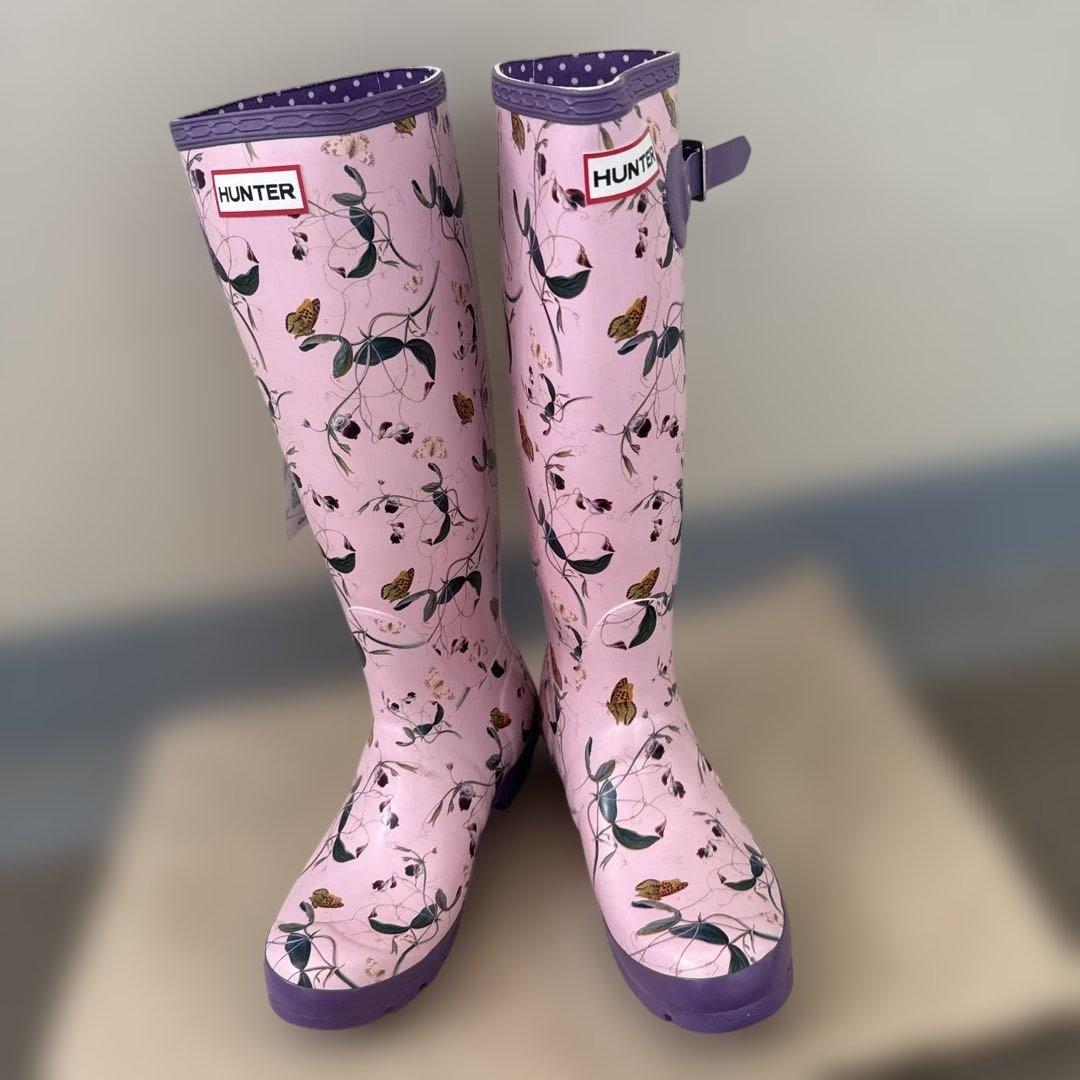 希少✨新品　ハンター ×RHS 花柄　レインブーツ 長靴 レディース 23cm