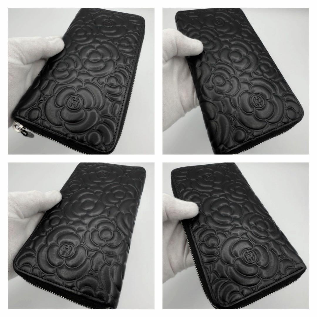 ギフト対応　国内正規品　シャネル財布　マトラッセ　カメリア　ラウンドファスナー