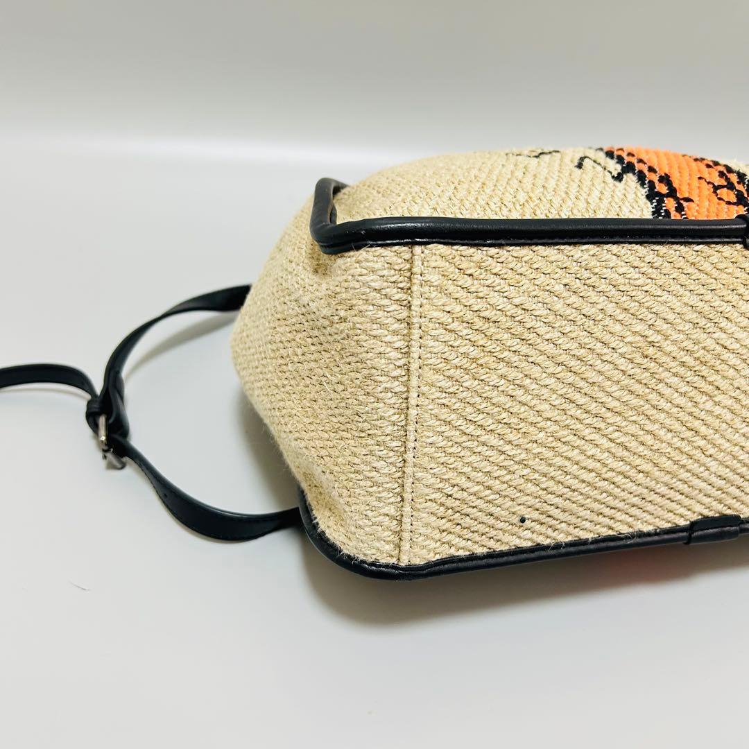 STELLAMcCARTNEY リネン×レザー2WAY ハンドバッグ ベージュ系