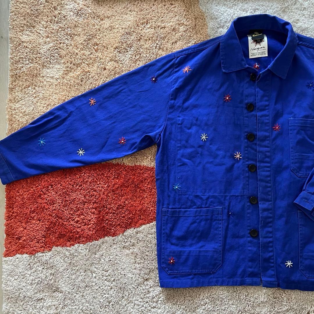 Nasngwam. フラワーカバーオール / リメイクユーロワークジャケット