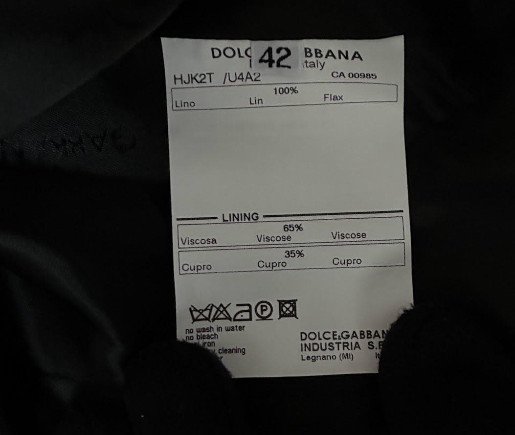 【新品 タグ付き】ドルチェ＆ガッバーナ ジャケット 縦襟 ブラック 42 希少