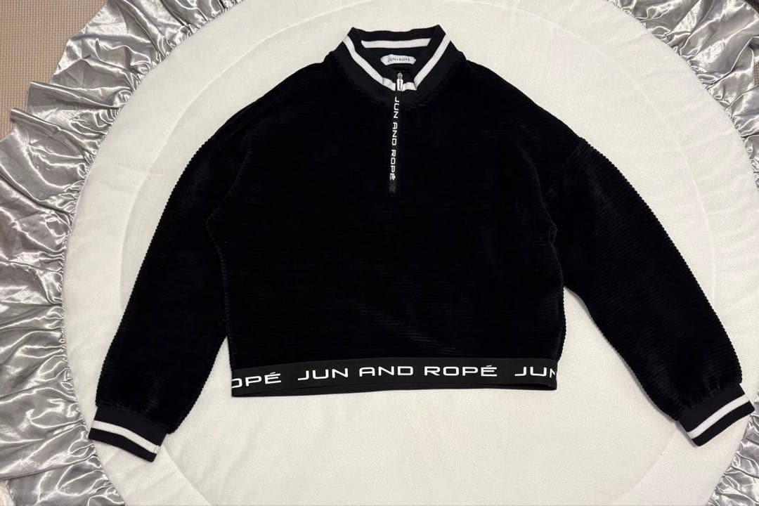 JUN&ROPE★ソフトコーデュロイジャージ 上下セットアップ　ブラック　M