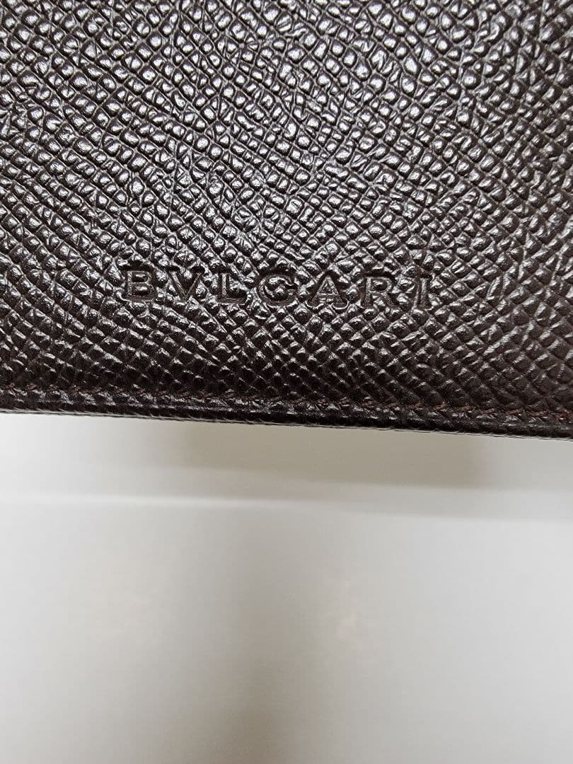 BVLGARI ダークブラウン レザー 名刺入れ