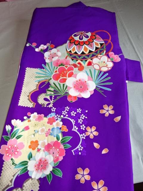 産着一つ身　女児　紫色