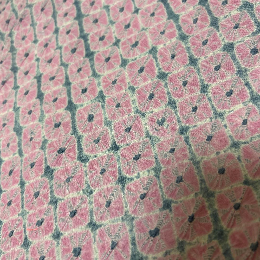 【新品・未使用】有松絞り　蜘蛛の巣絞り　浴衣　お仕立て上がり　ピンク