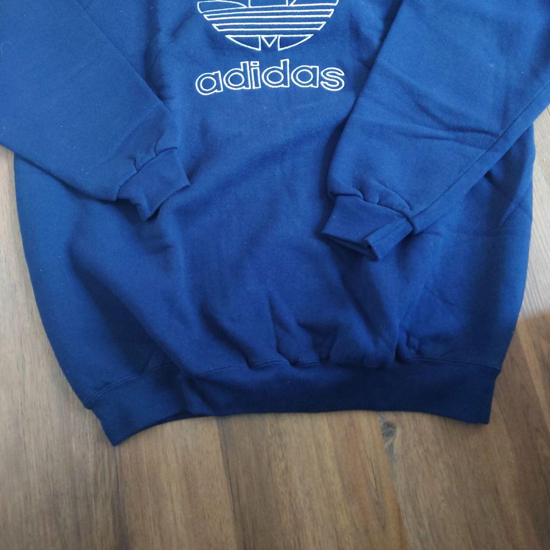 adidas80S ネイビー ロゴ刺繍 スウェット・サイズXL・レトロ