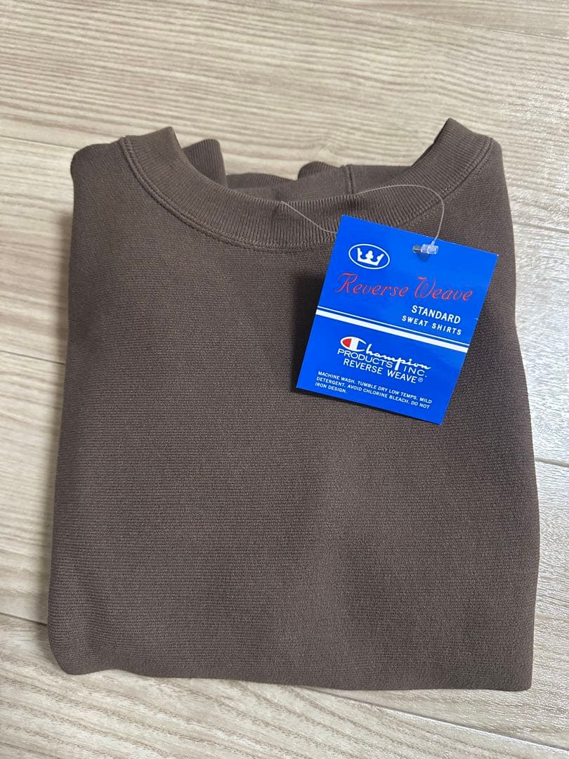 Champion リバースウィーブ クルーネック スウェット ブラウン