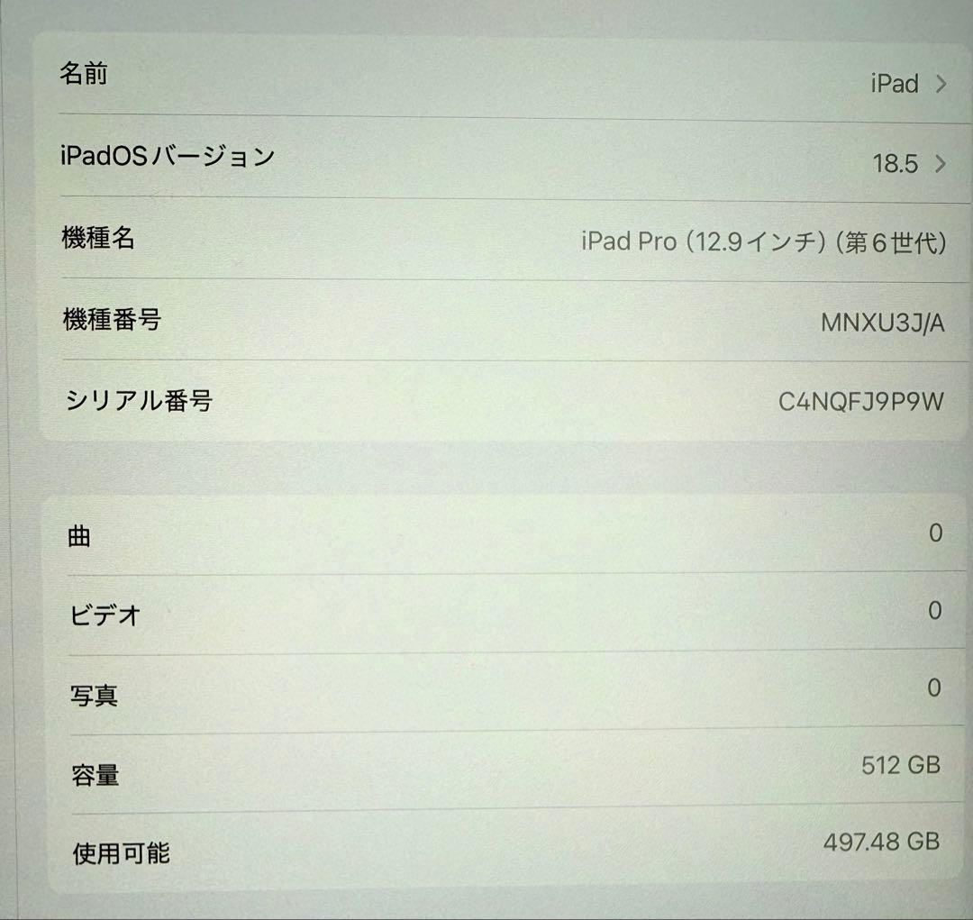 iPadPro12.9インチ(第6世代)512GBスペースグレー