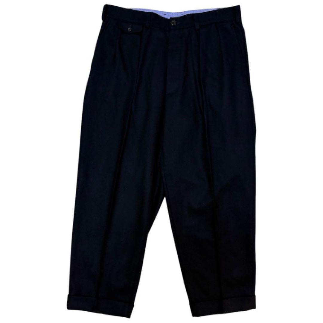 美品【ビームスプラス】2プリーツ ウールフランネル トラウザーズ