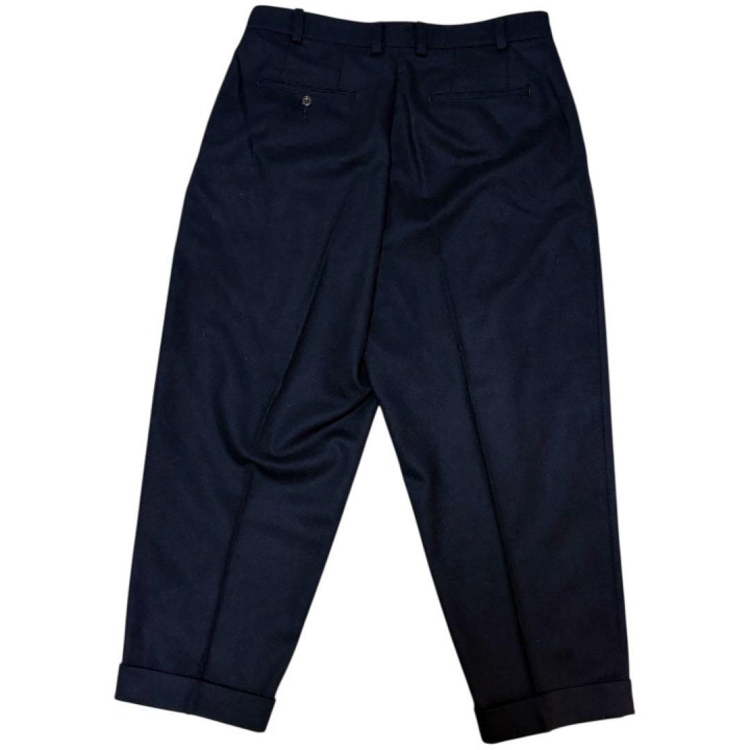 美品【ビームスプラス】2プリーツ ウールフランネル トラウザーズ