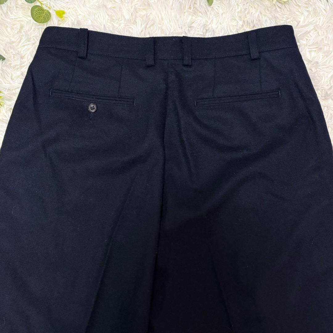 美品【ビームスプラス】2プリーツ ウールフランネル トラウザーズ