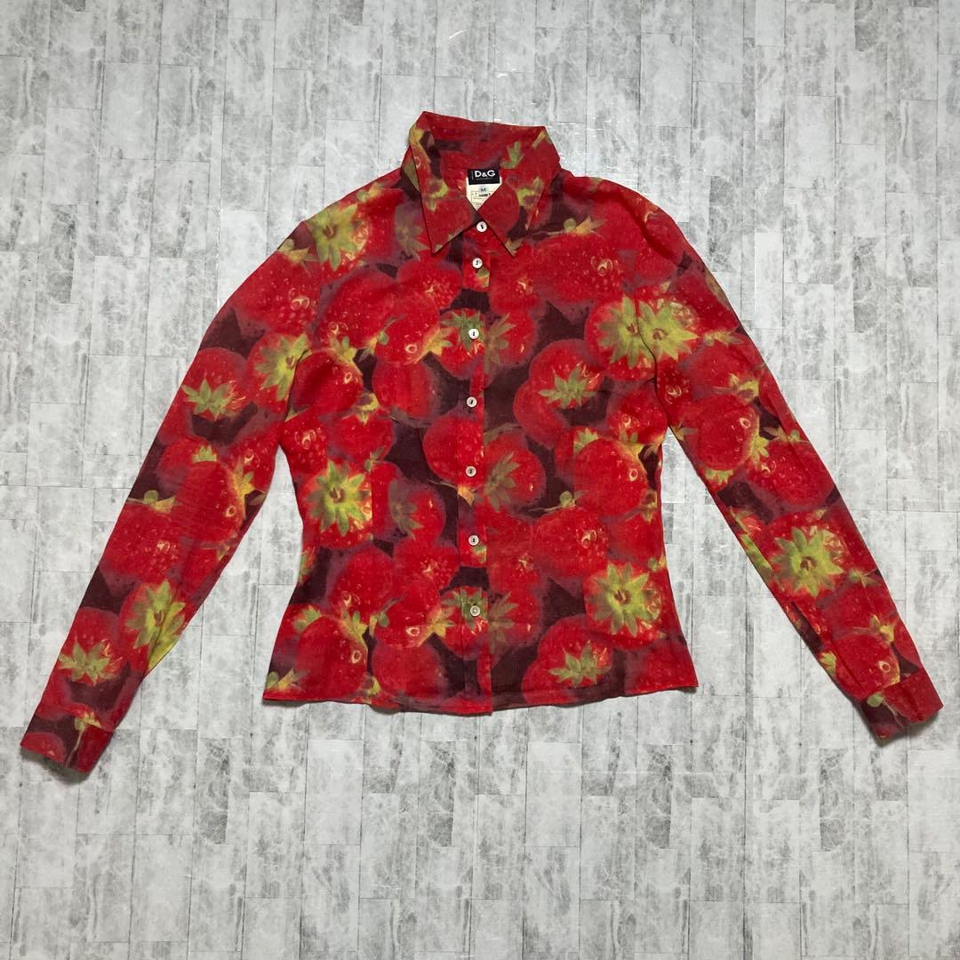 【希少デザイン】　ドルチェアンドガッパーナ D&G 長袖　シャツ　いちご総柄　M