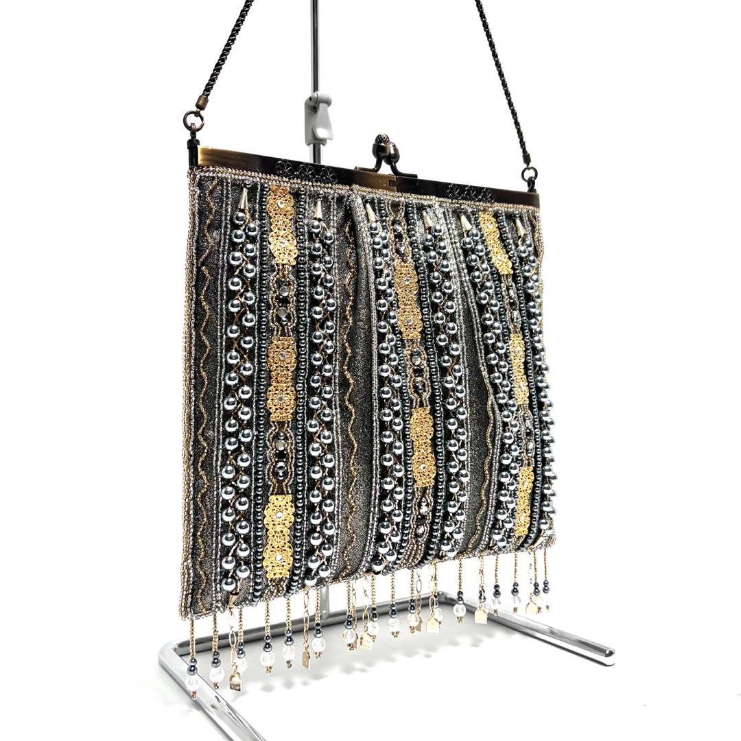 【美品】Lumy Hashimoto はしもと/ビーズ装飾/ビーズバッグ