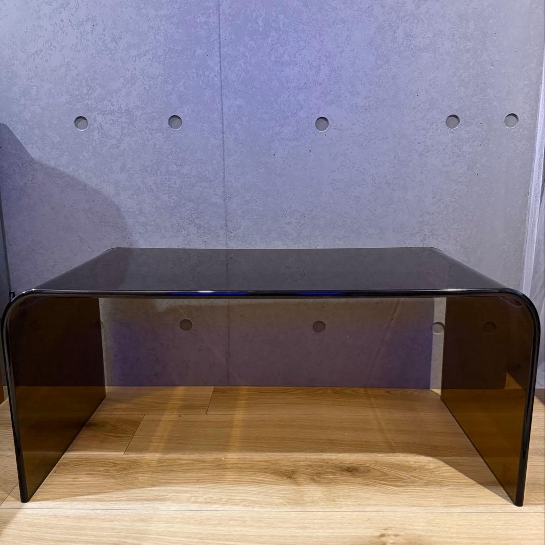 アクリルテーブル　 ローテーブル 　LLサイズ　クリアブラウン（約）幅77cm
