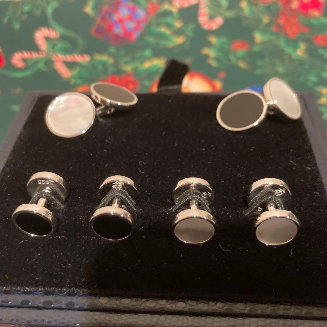 ブルックスブラザーズ　カフス　オニキス・シルバー