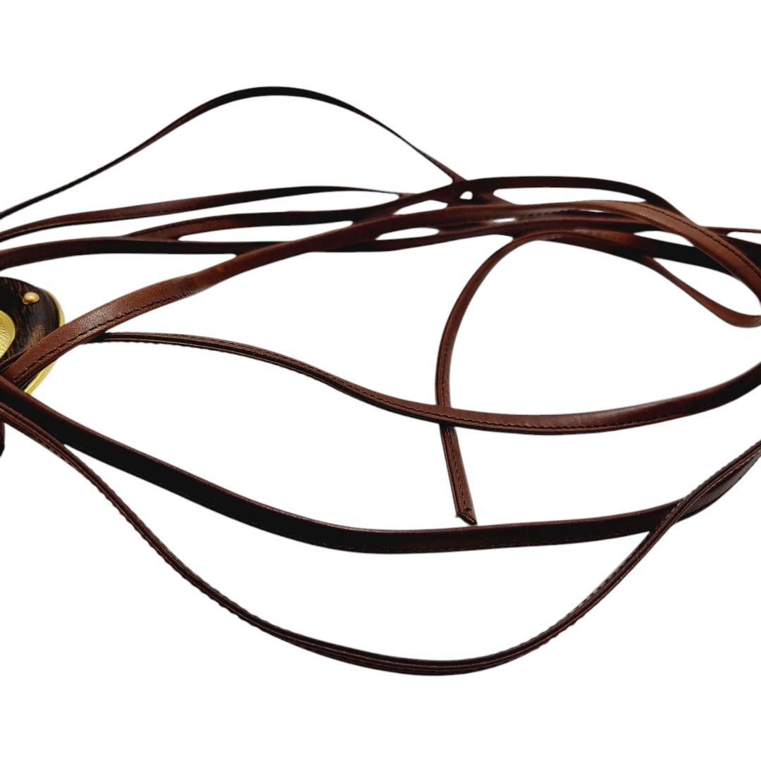 【極美品】ヴァレンティノガラヴァーニ レザー 腰紐 ベルト 天然石 天然木