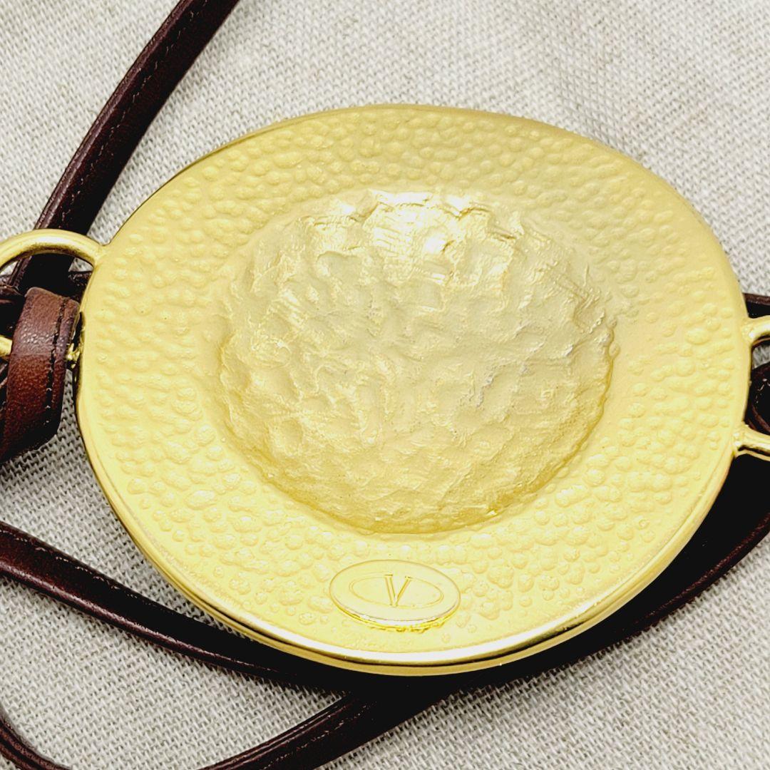 【極美品】ヴァレンティノガラヴァーニ レザー 腰紐 ベルト 天然石 天然木