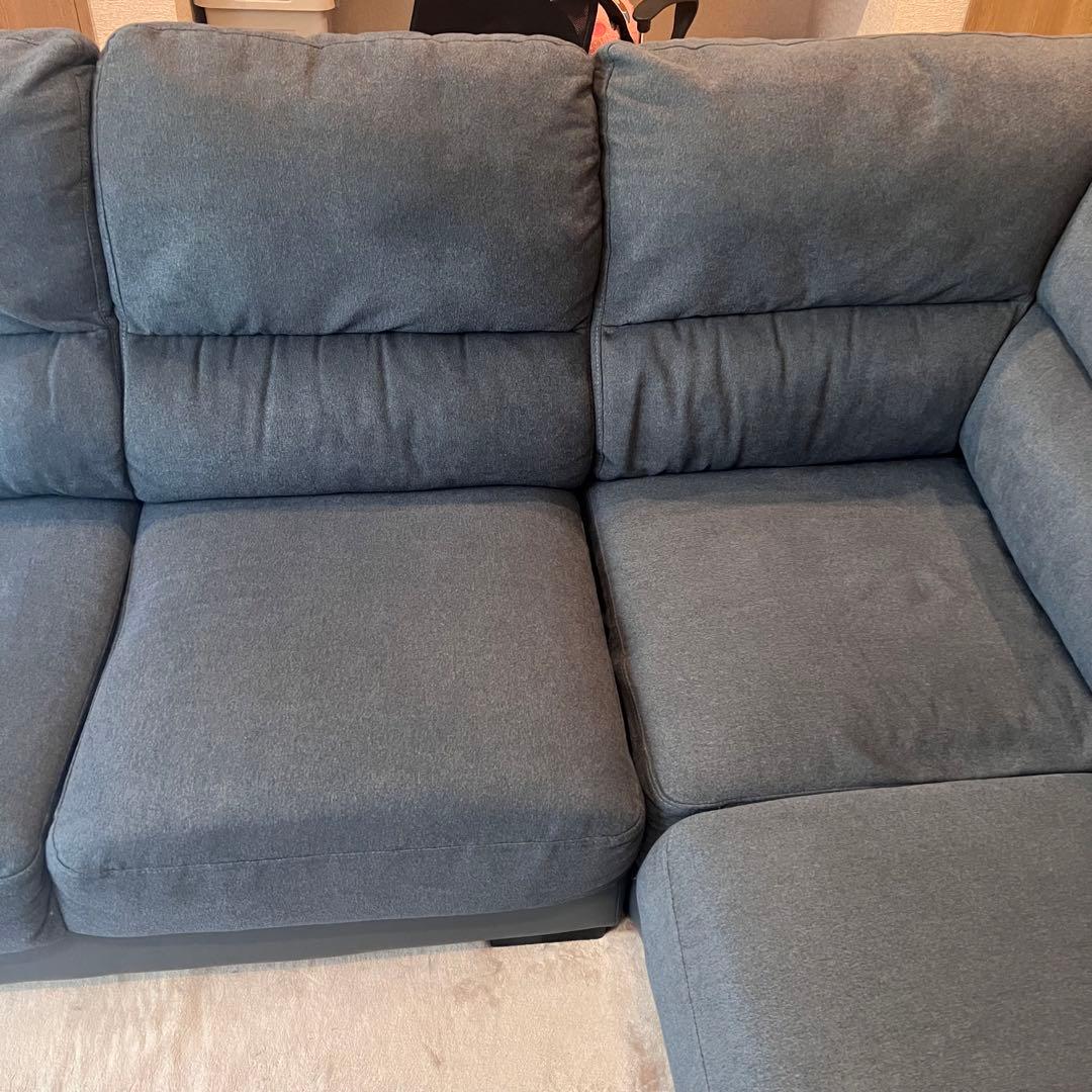 【愛知引取り・着払い限定】ニトリ　布張りカウチソファ　L字ソファ　コーナーソファ