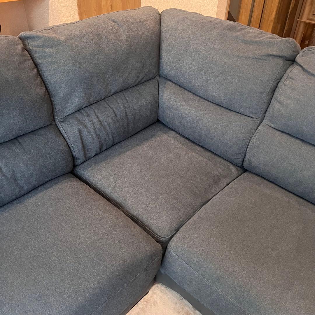 【愛知引取り・着払い限定】ニトリ　布張りカウチソファ　L字ソファ　コーナーソファ