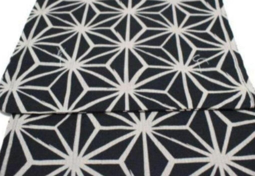 ■最高級しじら織浴衣 麻の葉黒■反物染め抜きの抜染■着物着用可■涼し綿麻浴衣■